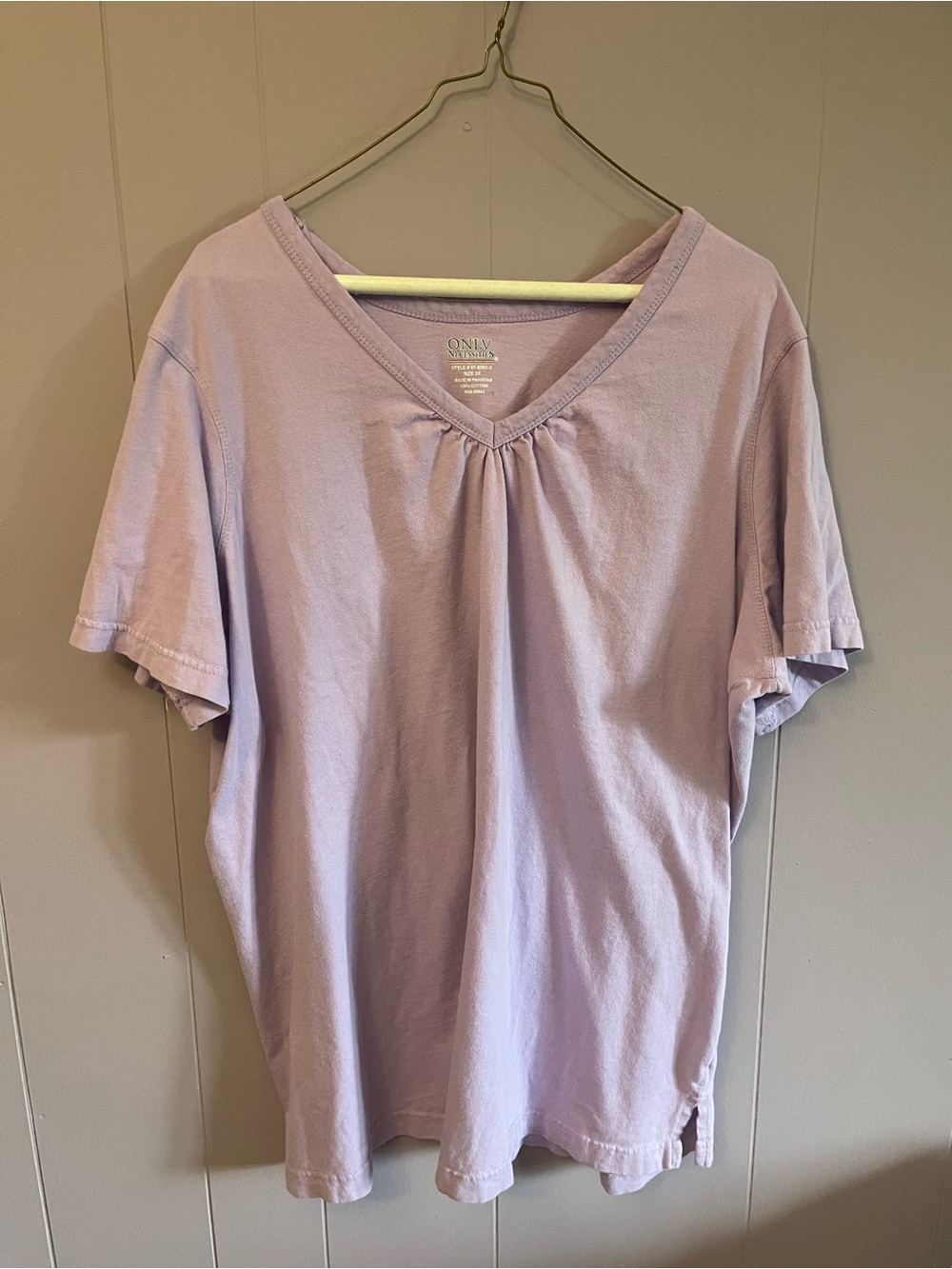 Only Lavender V-Neck Short Sleeve Tee